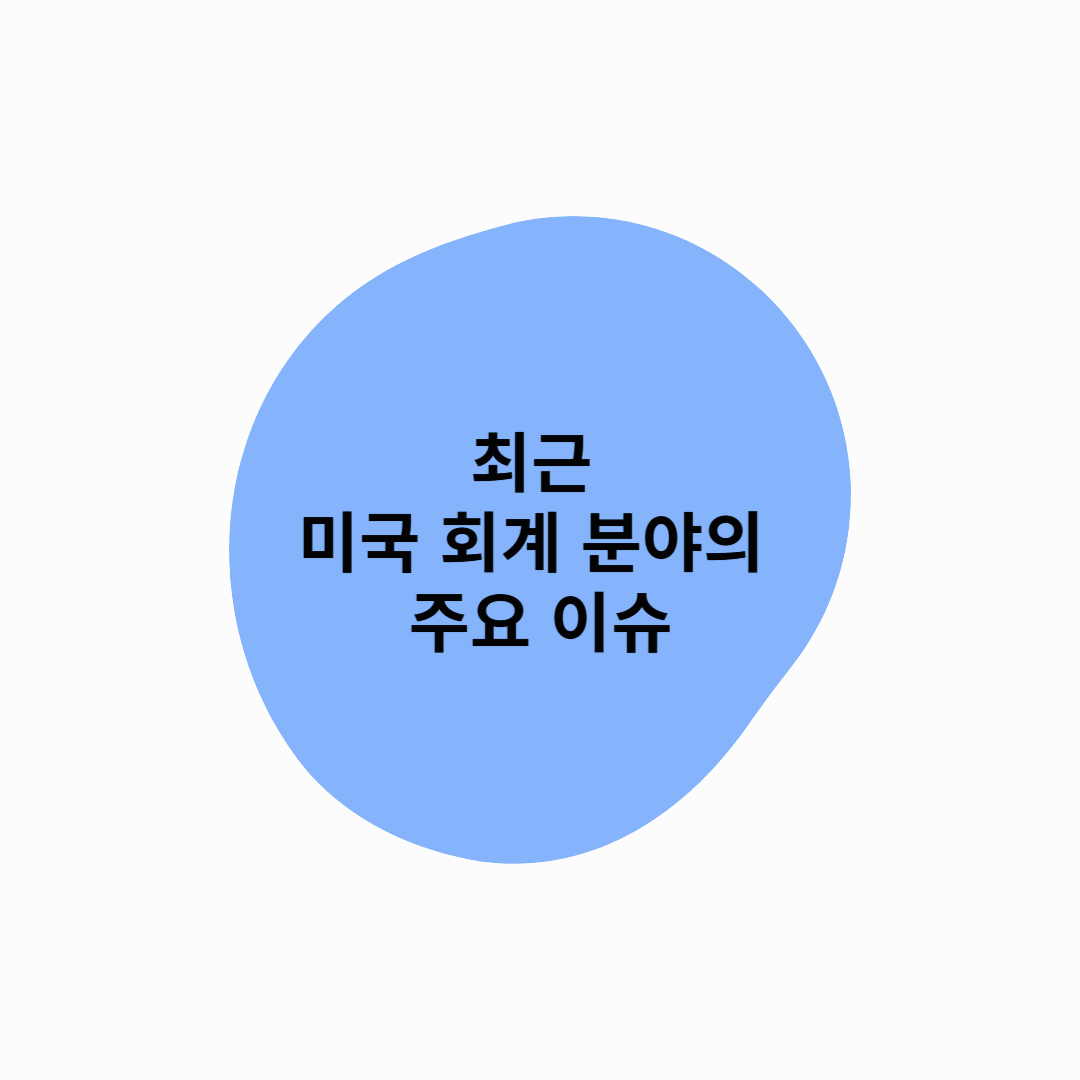 최근 미국 회계 분야의 주요 이슈