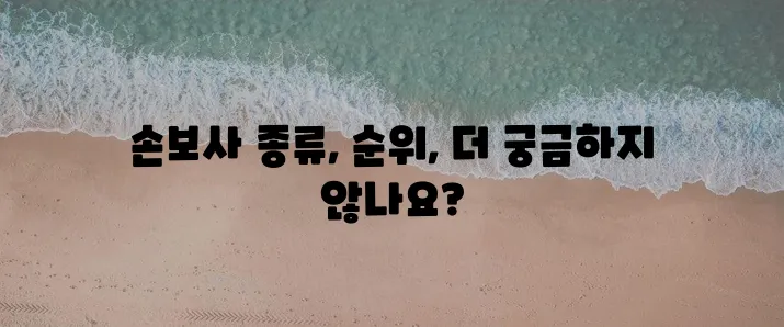 국내외 손해보험사 종류와 순위 확실하게 알아볼까요?