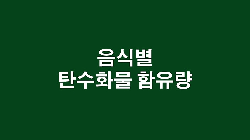  음식별 당질 탄수화물 함량 총 정리 feat 키토 단식