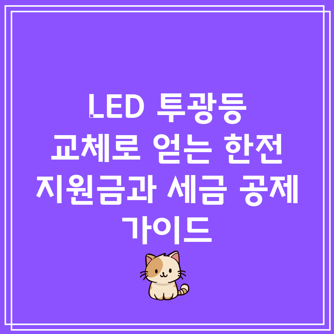 LED 투광등 교체로 얻는 한전 지원금과 세금 공제 가