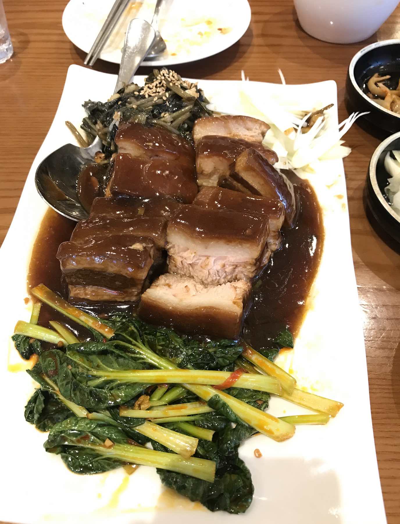 Chinese style pork belly dish in Korea