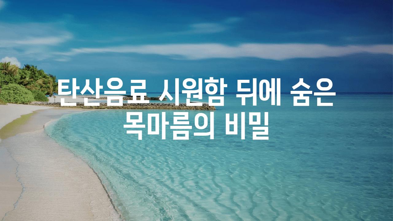 탄산음료 시원함 뒤에 숨은 목마름의 비밀