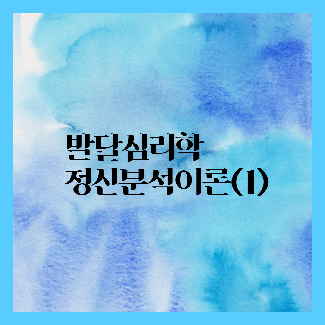  발달심리학의 정신분석이론(1)