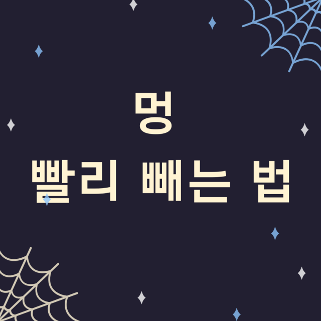 멍 빨리 빼는 법 & 약국약 종류 멍 빨리 빼는 법 & 약국약 종류