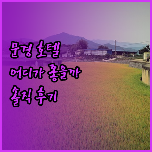 문경 호텔 어디가 좋을까 실제 방문객