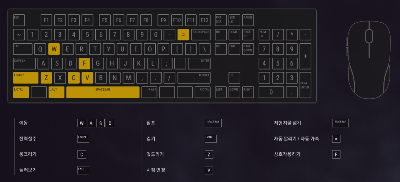  [배틀그라운드] 기본 조작키 옵션키 단축키 설정 정보