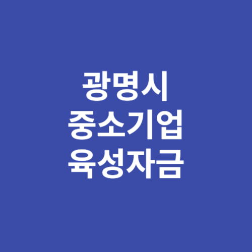 광명시 중소기업 소상공인 육성자금