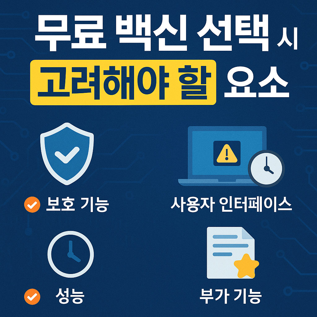 무료 백신 추천 TOP5 (2025년판)