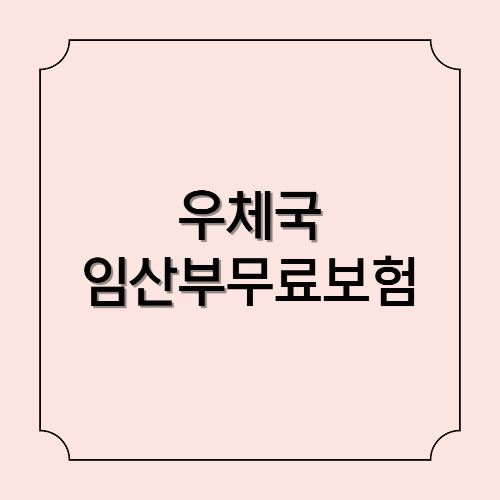 우체국 임산부 무료보험