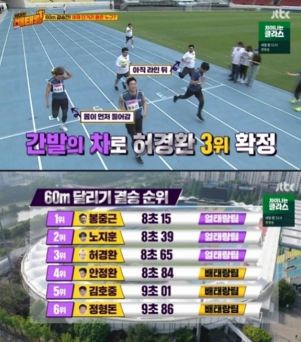  60m 달리기 봉중근 1위·노지훈 2위·허경환 3위…안정환은?