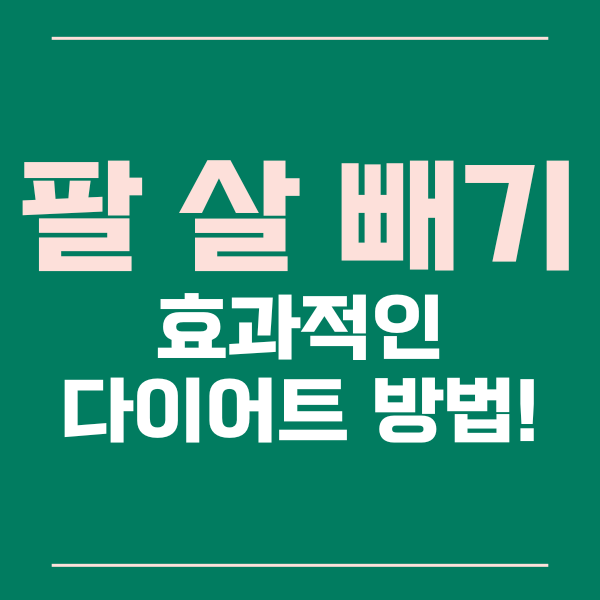  팔 살 빼기 효과적인 다이어트 방법과 운동 솔루션