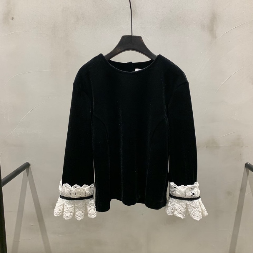 헬더 벨벳레이스블라우스