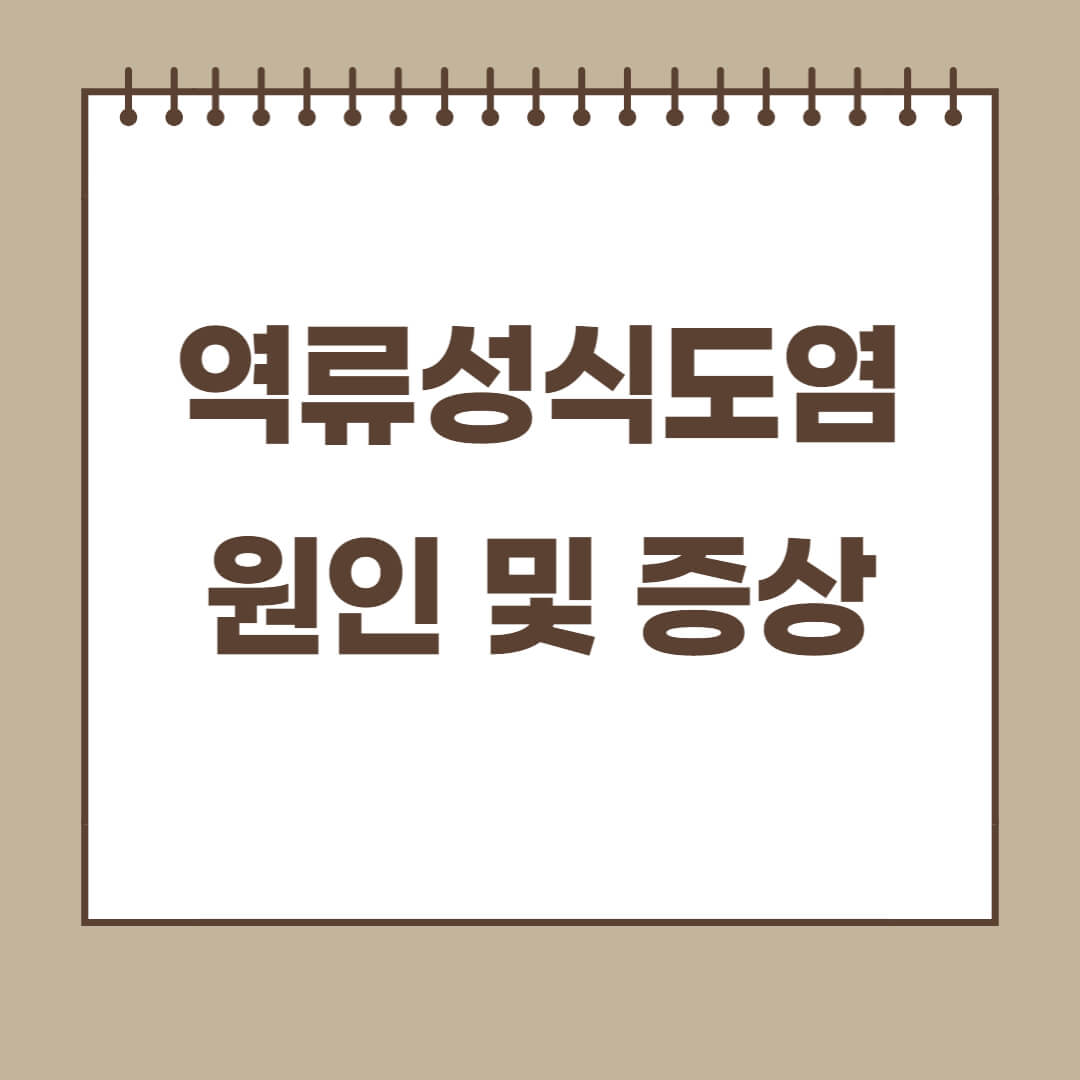  역류성 식도염 원인 및 증상