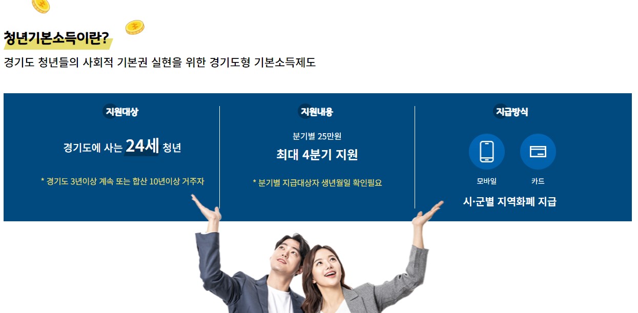 경기도 청년기본소득 신청방법 자격조건 2분기