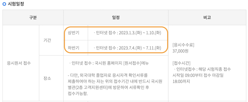 간호조무사 시험 일정