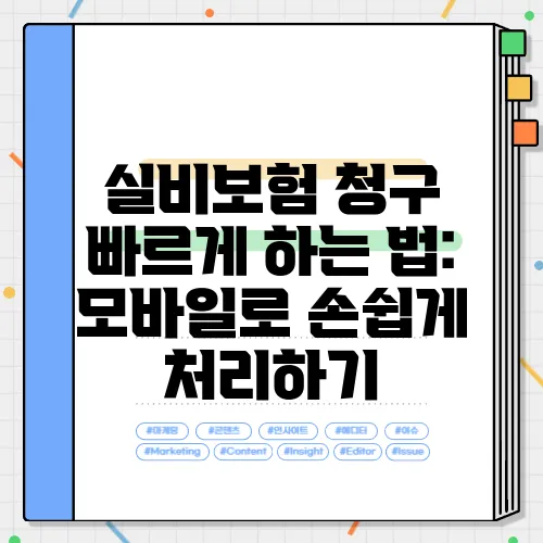 실비보험 청구 빠르게 하는 법: 모바일로 손쉽게 처리하기