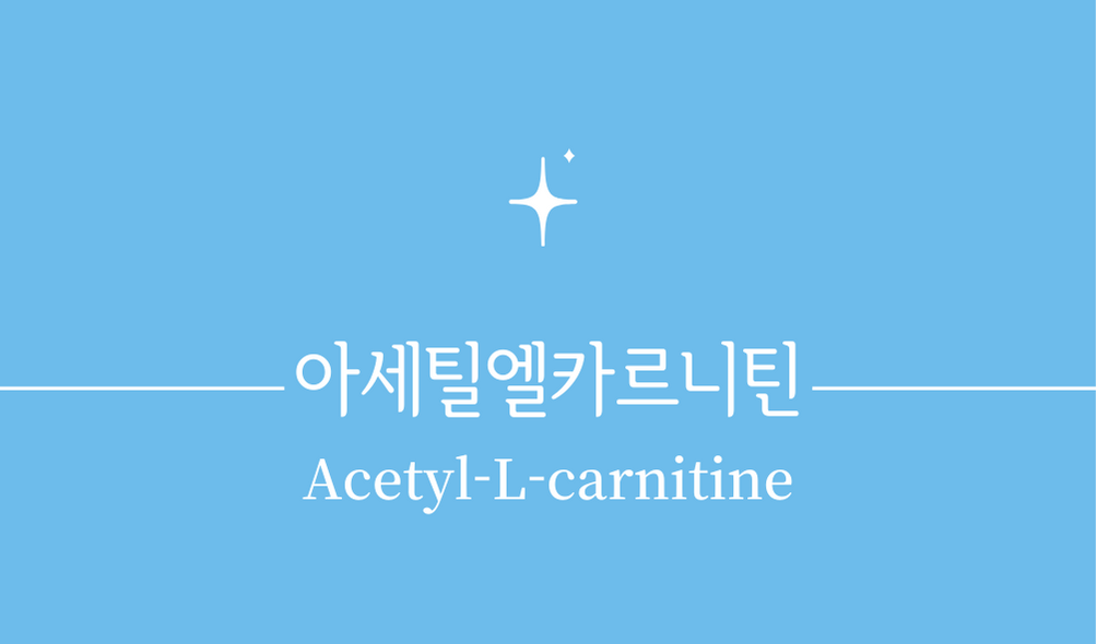 &#39;아세틸엘카르니틴(Acetyl-L-carnitine)&#39;