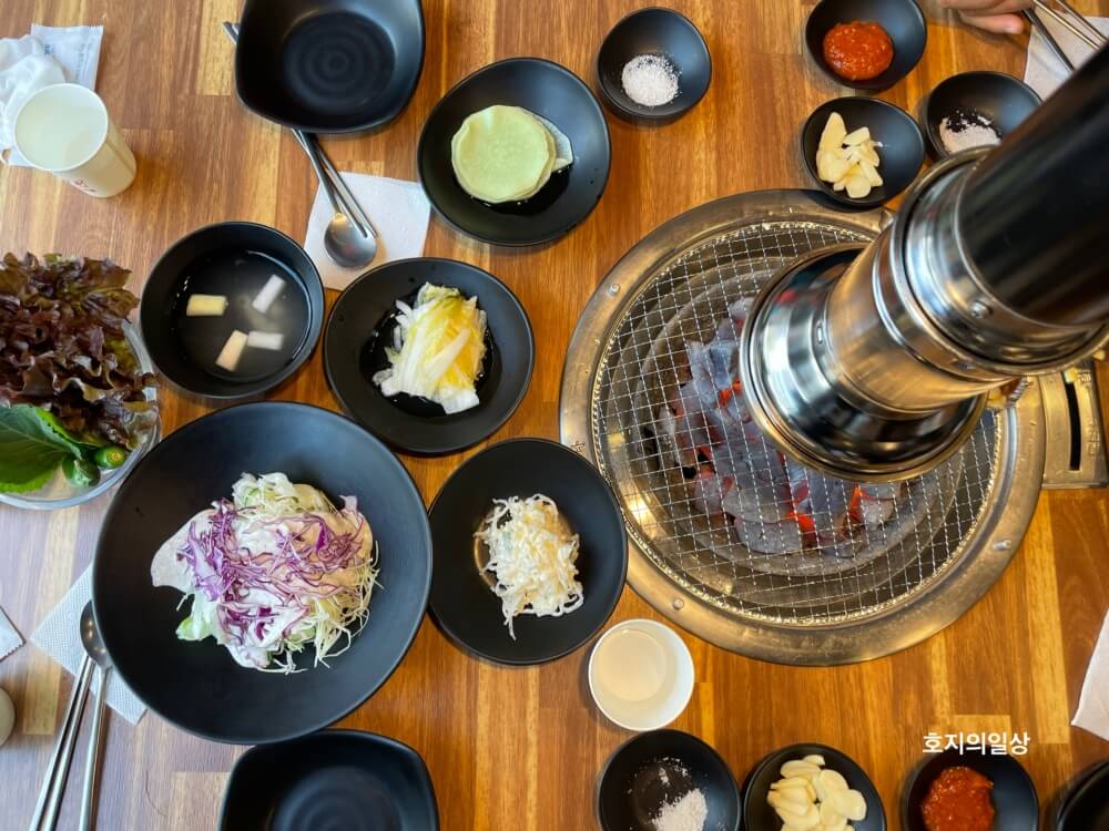 홍천 돼지갈비 맛집 풍년갈비 - 테이블 세팅