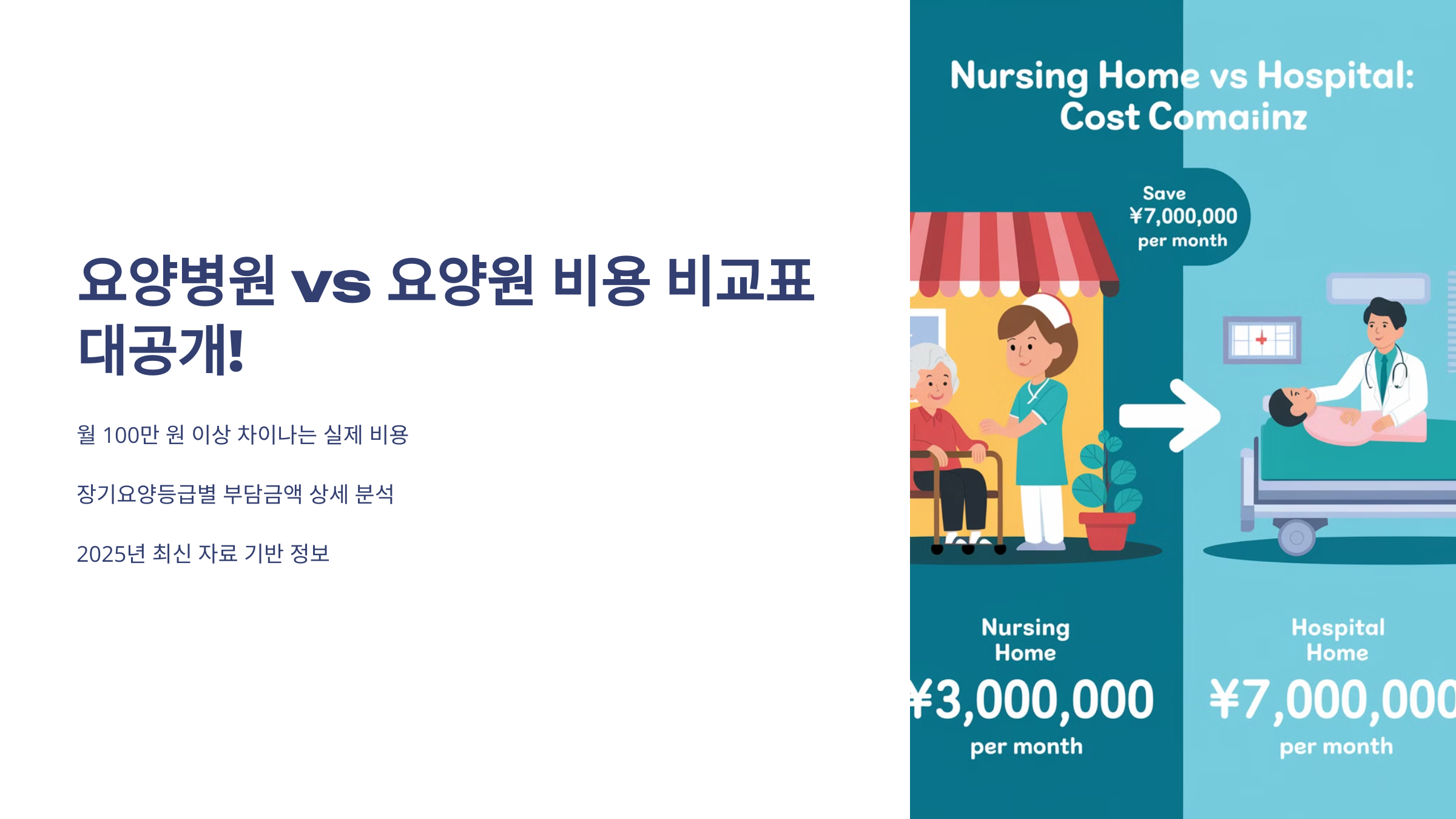 요양병원과 요양원 비용 비교 총정리!