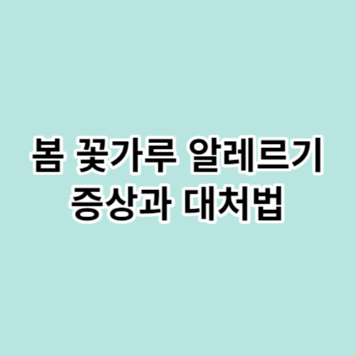 봄-꽃가루-알레르기-증상과-대처법