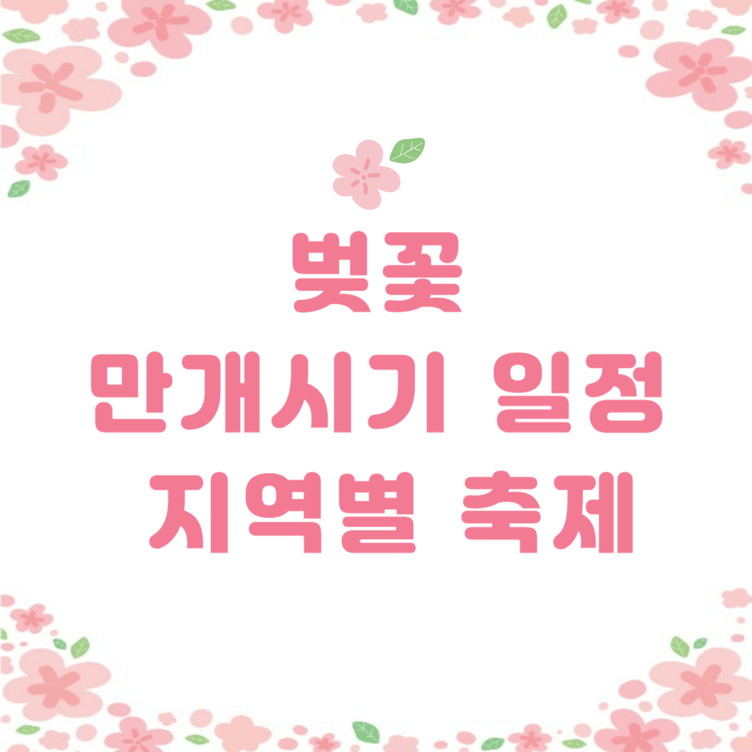 벚꽃-만개시기-일정-지역별-축제