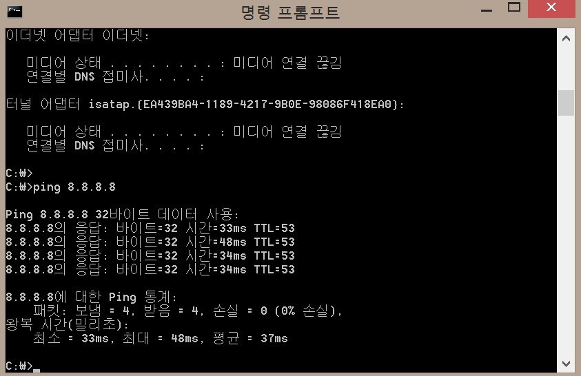  Ping 테스트 방법 및 ping 옵션 설명
