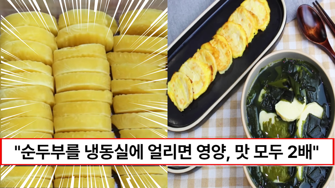 “앞으로 순두부는 냉동실에 넣으세요” 칼로리는 낮아지고 단백질은 6배가 높아지는 얼린 순두부 활용법 2가지