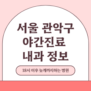 서울 관악구 야간진료 내과 병원 (18시 이후 늦게까지하는 병원)