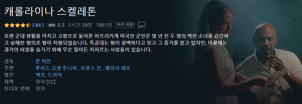 조지 스티니의 이야기의 영화 캐롤라이나 스켈레톤 이미지