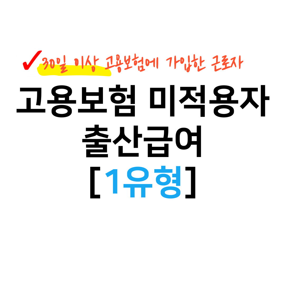 고용보험 미적용자 출산급여 1유형