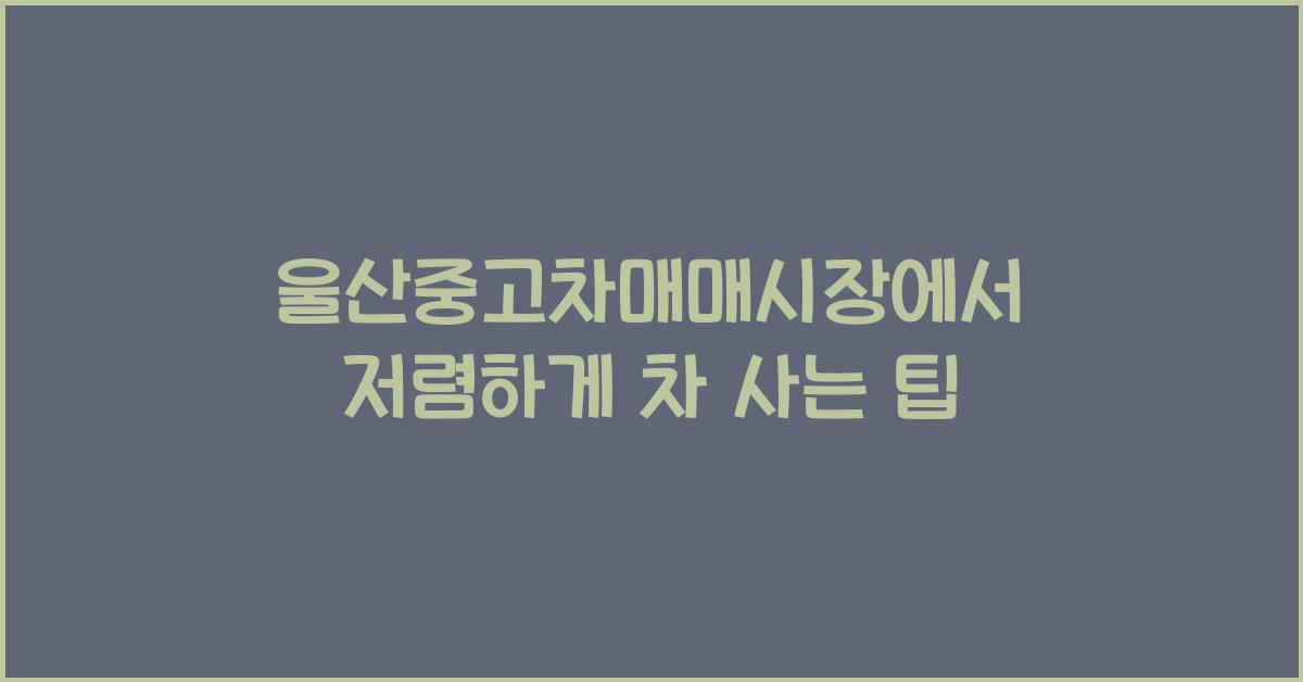 울산중고차매매시장