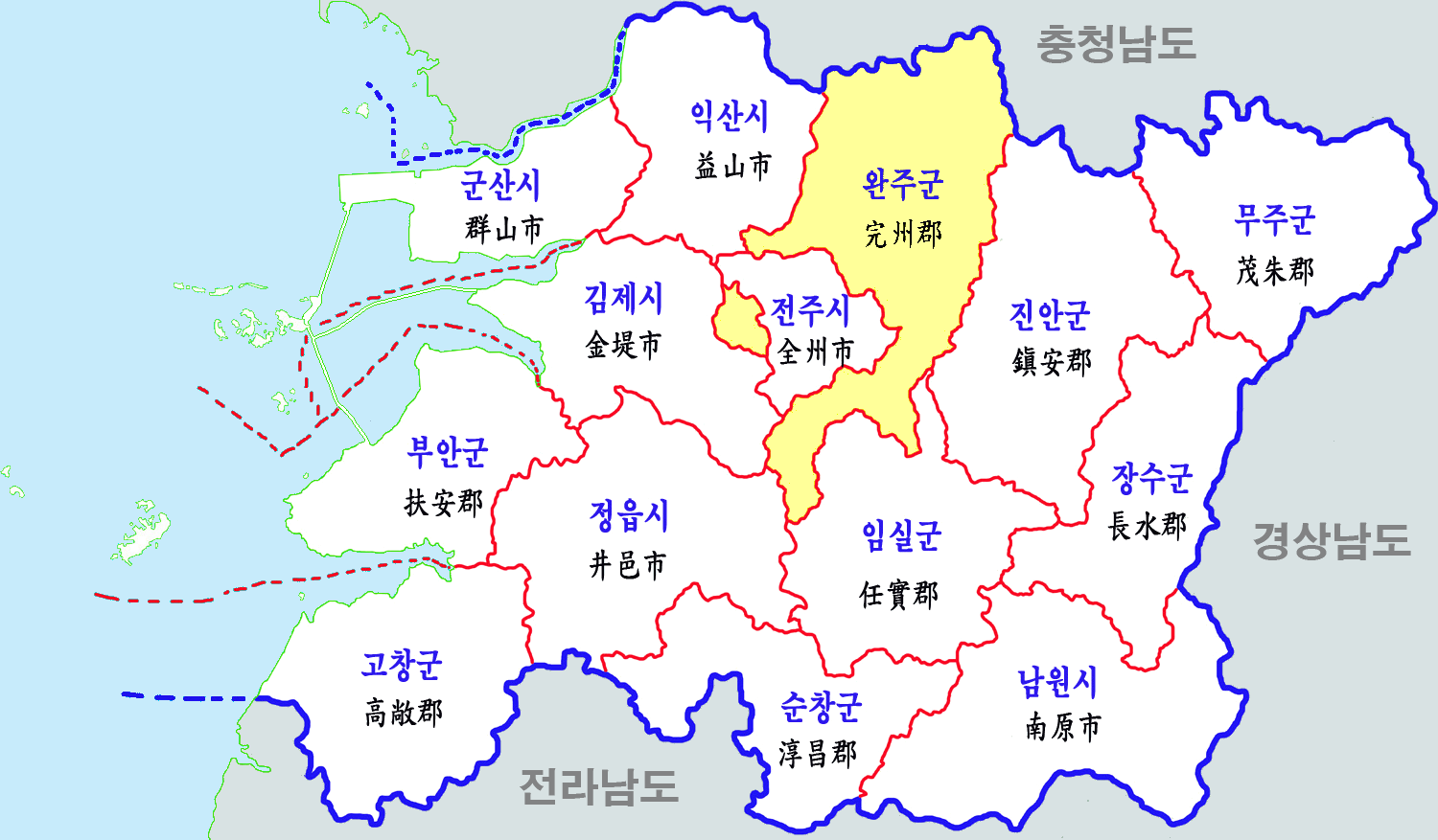 전라북도 지도