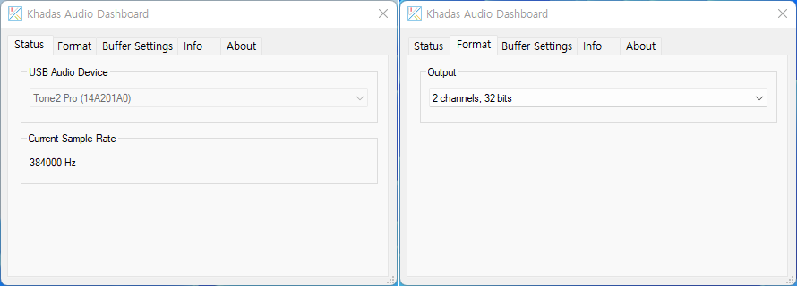 Khadas Audio Dashboard
