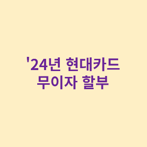 &#39;24년도 현대카드 무이자 할부