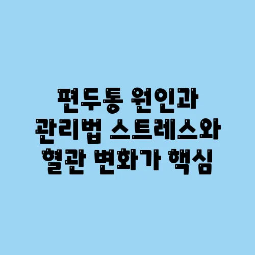 편두통 원인과 관리법 스트레스와 혈관 변화가 핵심
