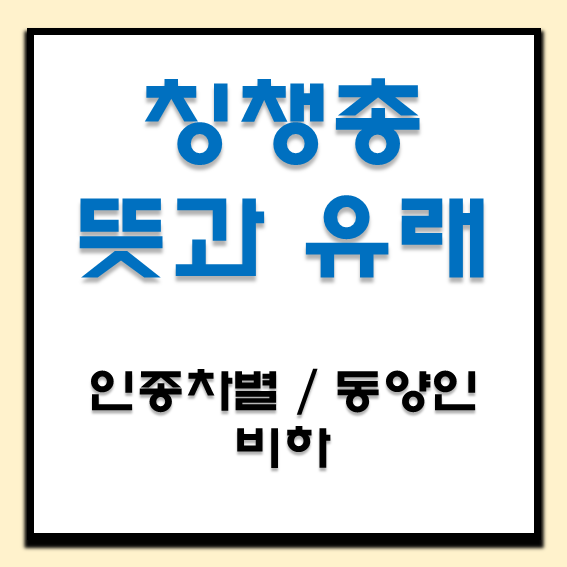  칭챙총 뜻과 유래: 동양인 비하 인종차별적 의미