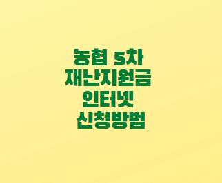  nh농협 국민 재난지원금 인터넷 신청방법