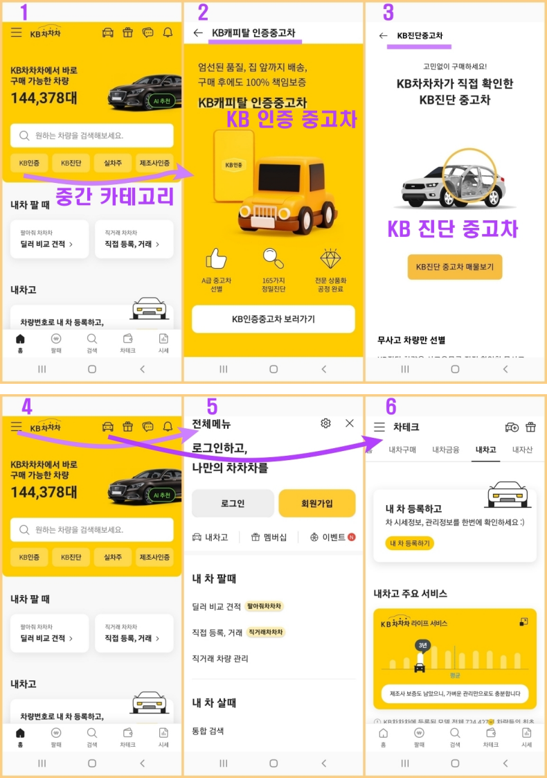 KB차차차 앱 소개&#44; 화면