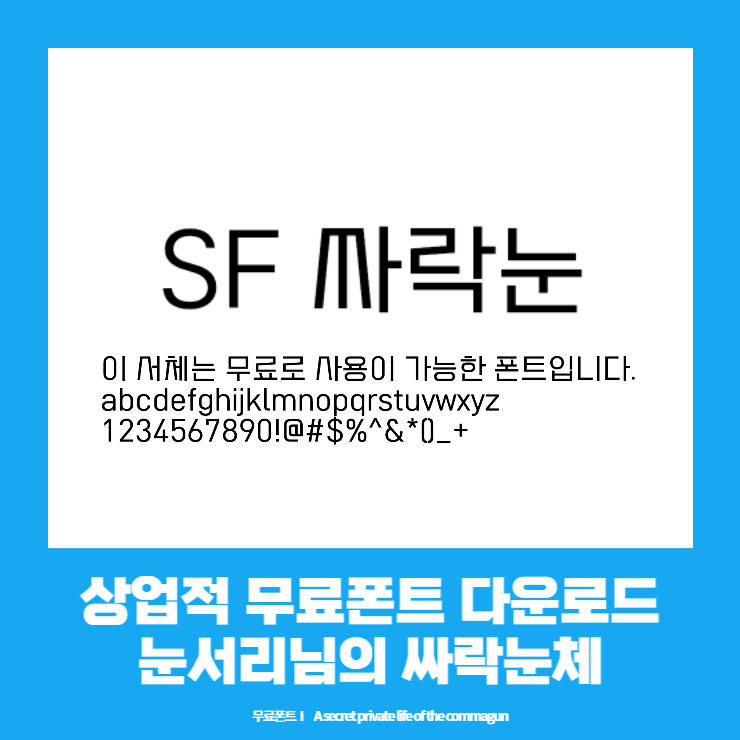  상업적 무료폰트 - 눈서리님의 싸락눈체 다운로드
