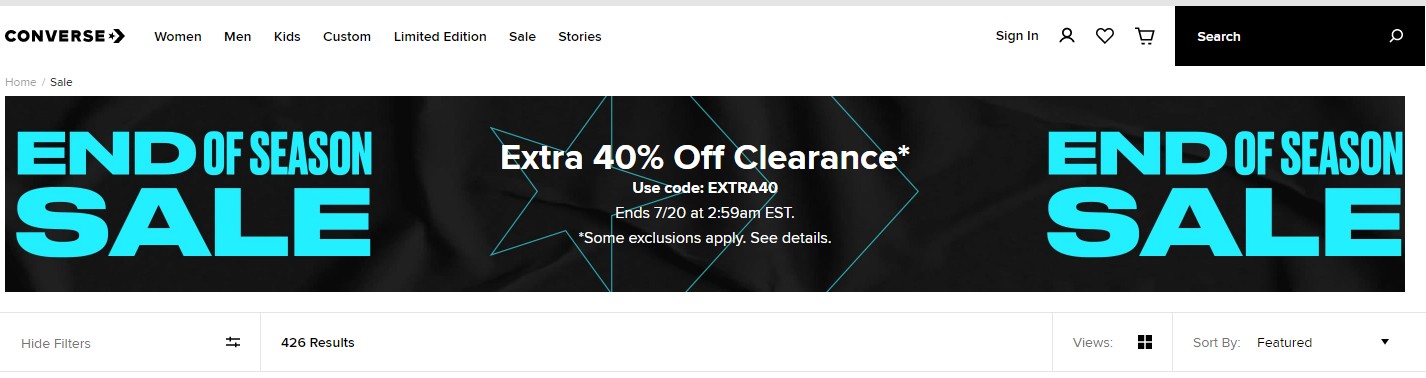  CONVERSE 미국 컨버스 공홈 35%세일 추가 40% 할인 코드
