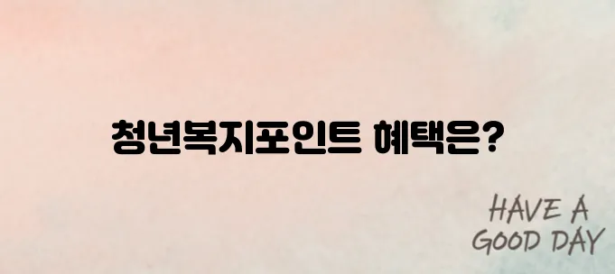2025 경기도 청년복지포인트 신청자격 및 혜택 총정리