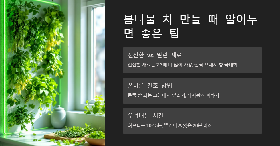 봄나물 차 만들기, 건강에 좋은 허브티
