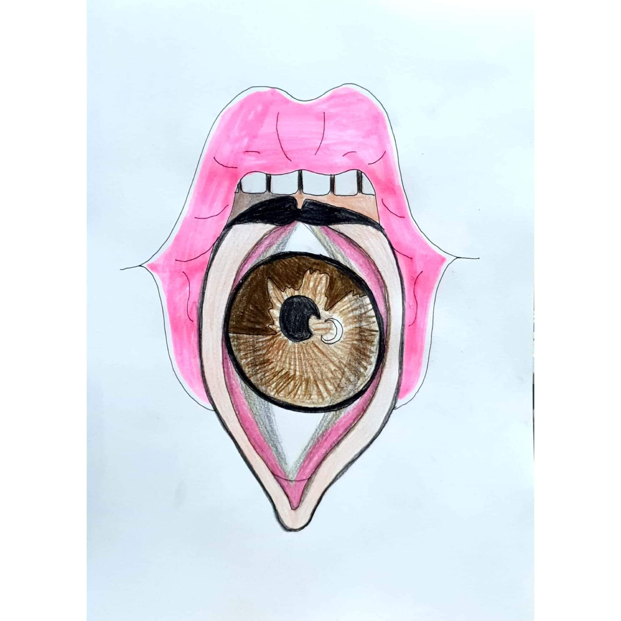  Eye in Mouth 입안의 눈 / 일러스트 그림 드로잉 / 눈 그리기