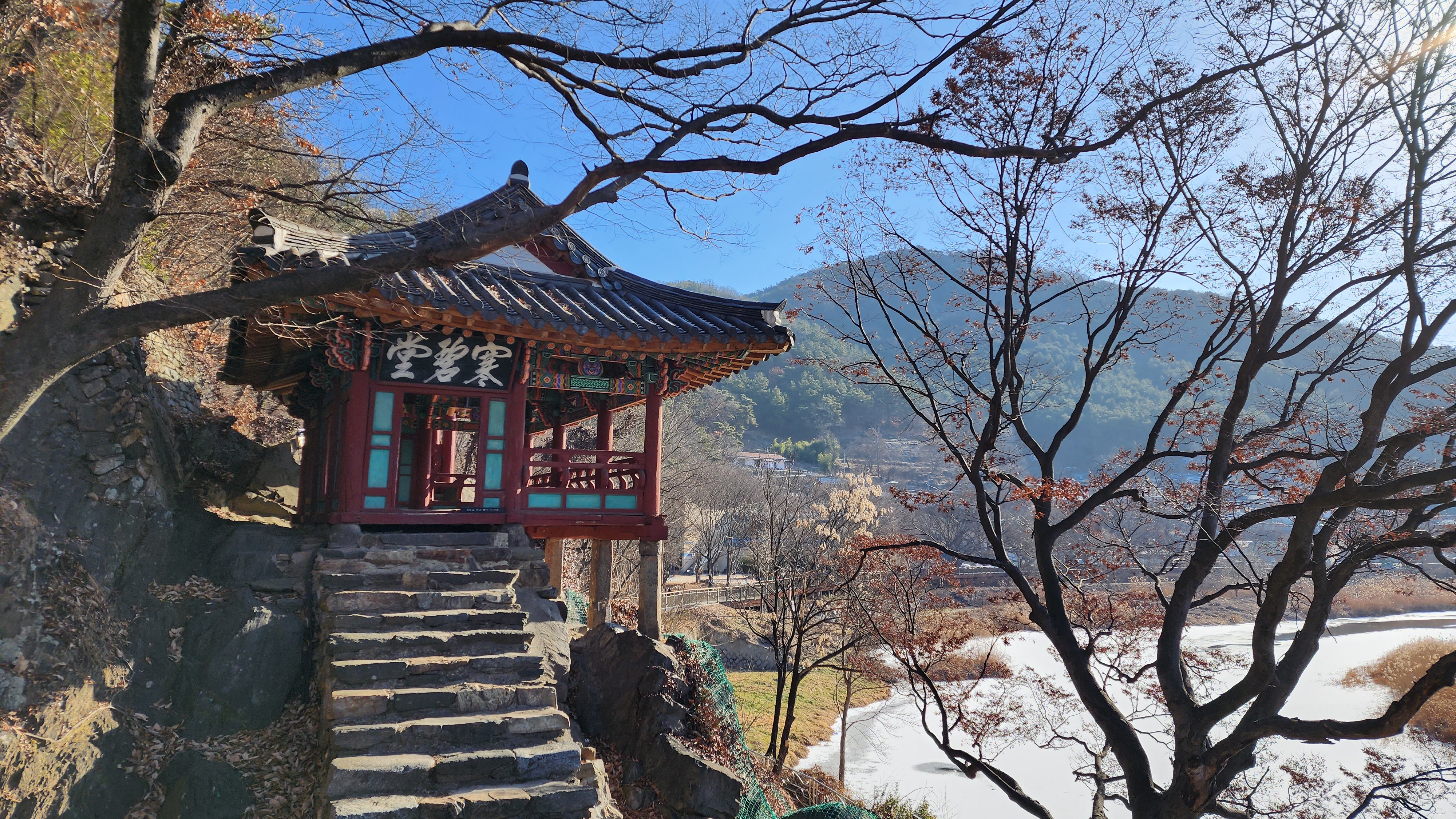 한벽교에서 본 한벽당_2023.01.29