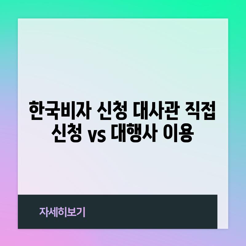 한국비자 신청: 대사관 직접 신청 vs. 대행사 이용