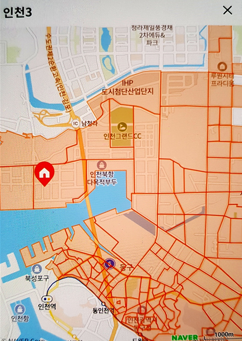 인천3캠프 배송지역 이미지1