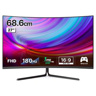 한성컴퓨터 FHD 1500R 커브드 180Hz 게이밍 모니터, 68.6cm, TFG27F16V