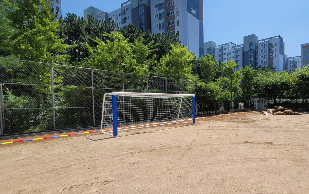  [날개스포츠] 인천해송초교 축구골대(철재, 축구골대보호대포함) 설치, 축구골대 교체 작업