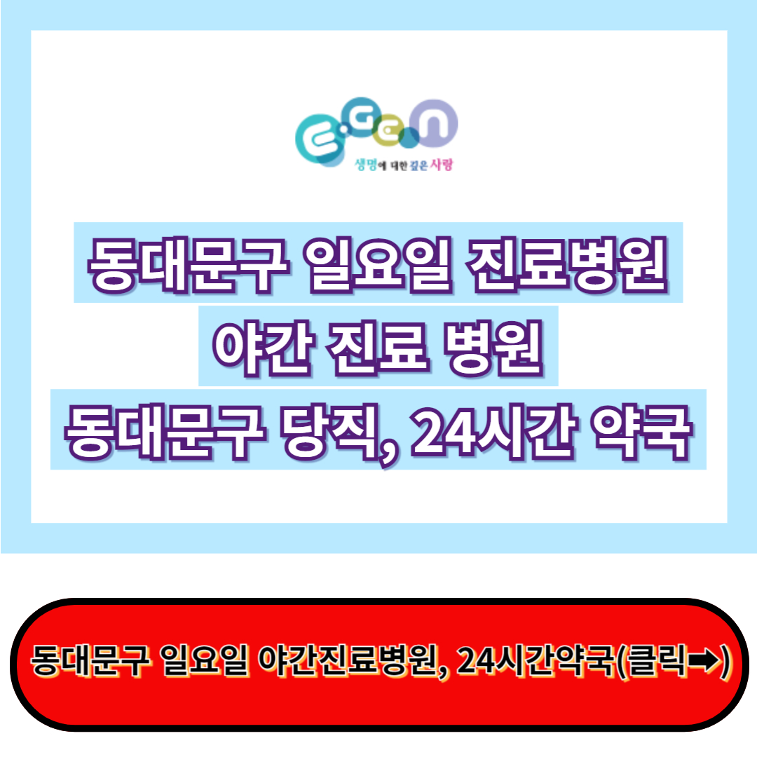 동대문구 일요일 진료 병원, 야간진료 병원, 24시간 당직 약국 - 응급의료포털