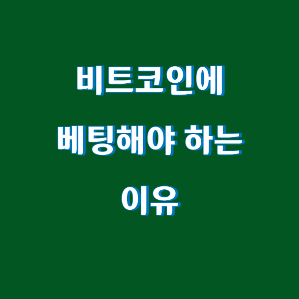 암호화폐, 비트코인에 베팅해야 하는 이유